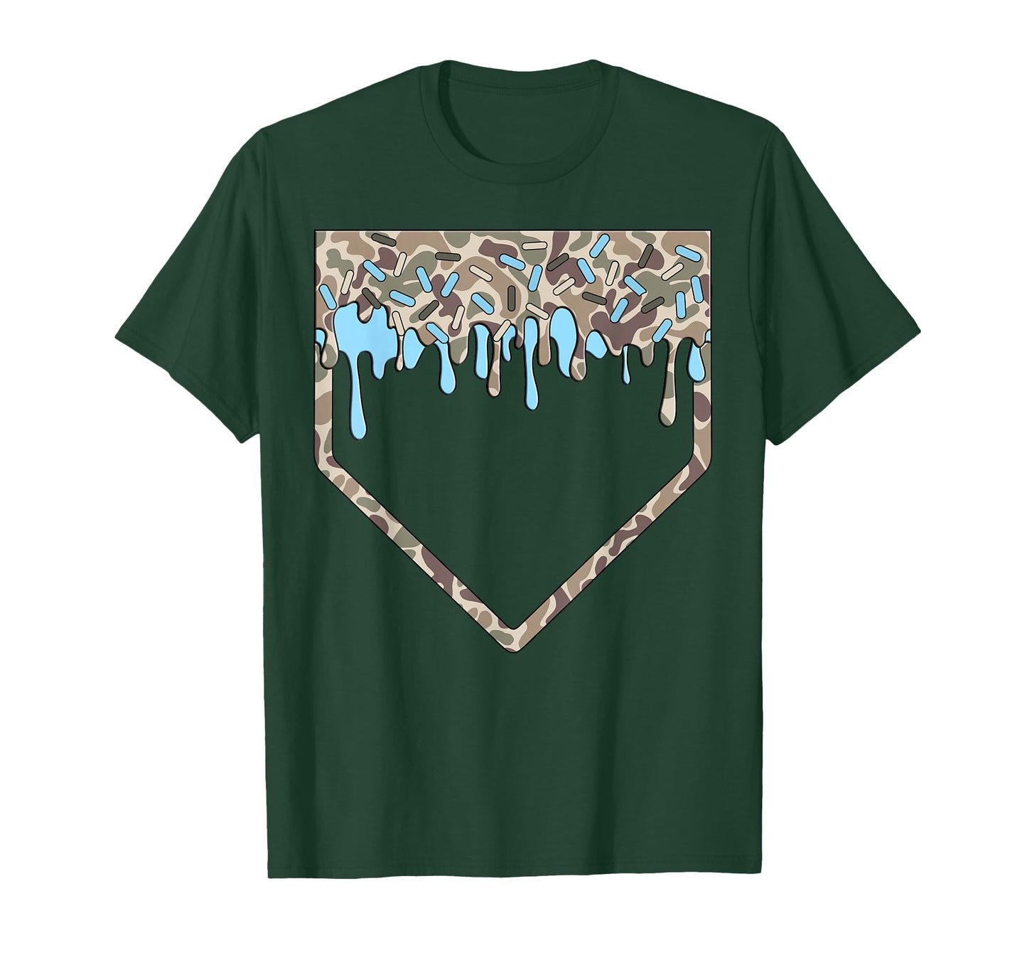 Baseball Drip Camo Baseball Home Plate Boys Sports Game Day T-Shirt