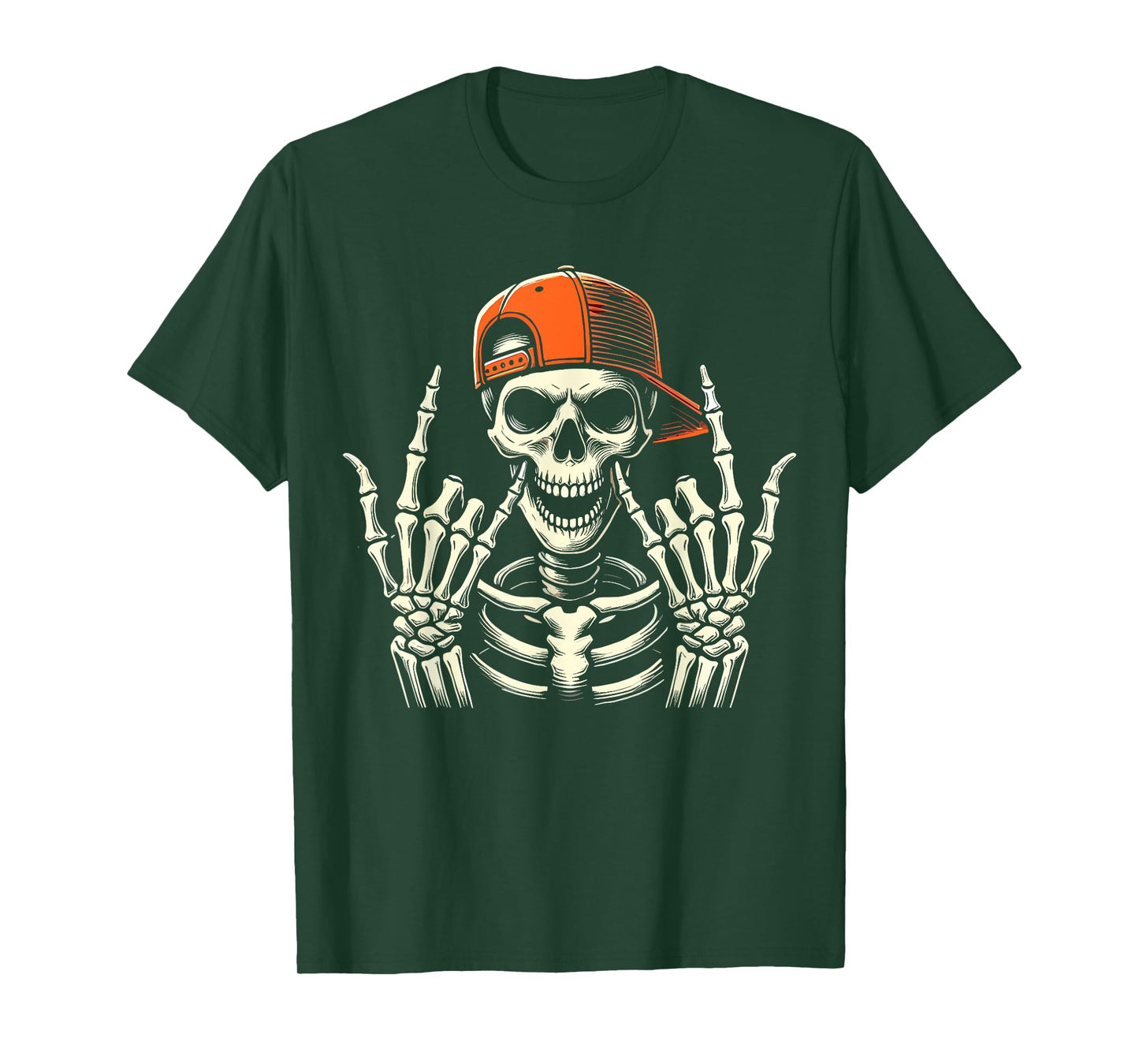Rocker Skeleton Skater Cool Halloween T-Shirt