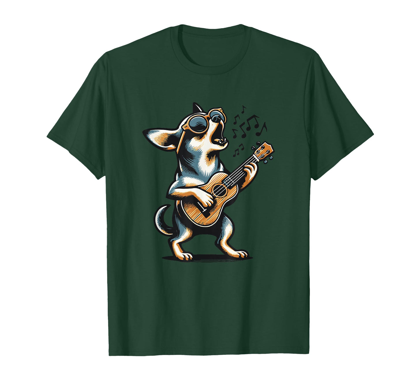Dog Playing Guitar Singing Chihuahua Funny Dog Mariachi T-Shirt