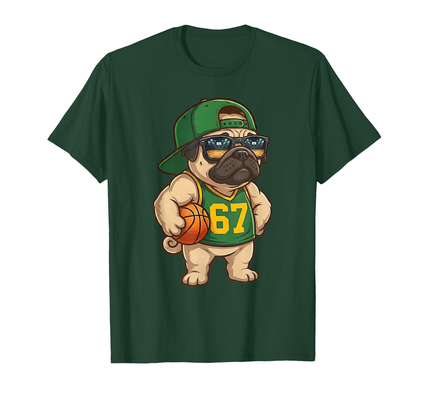 Pug Basketball Dog 67 Gen Alpha Slang Sports Men Boys Kids T-Shirt