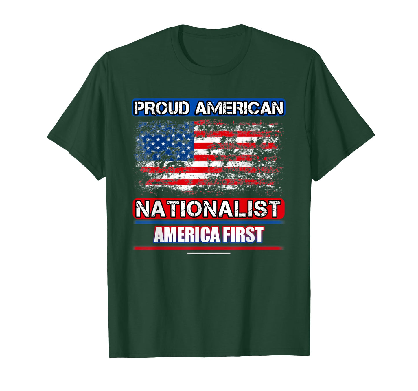 American Flag T-Shirt Proud American, Unisex-Adults, Black, Small, Short Sleeve, Classic Fit, Cotton, T-Shirt