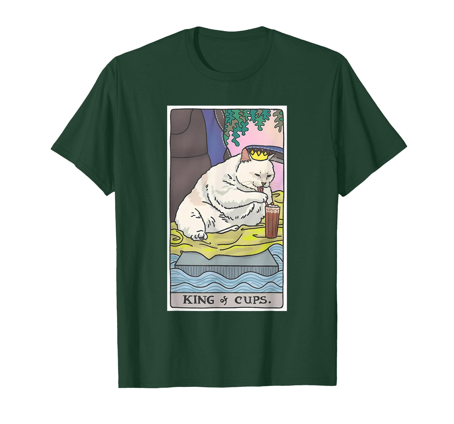 King of Cups Orange Cream Chonky Cat Sitting, Funny Cat Meme T-Shirt for Men Women