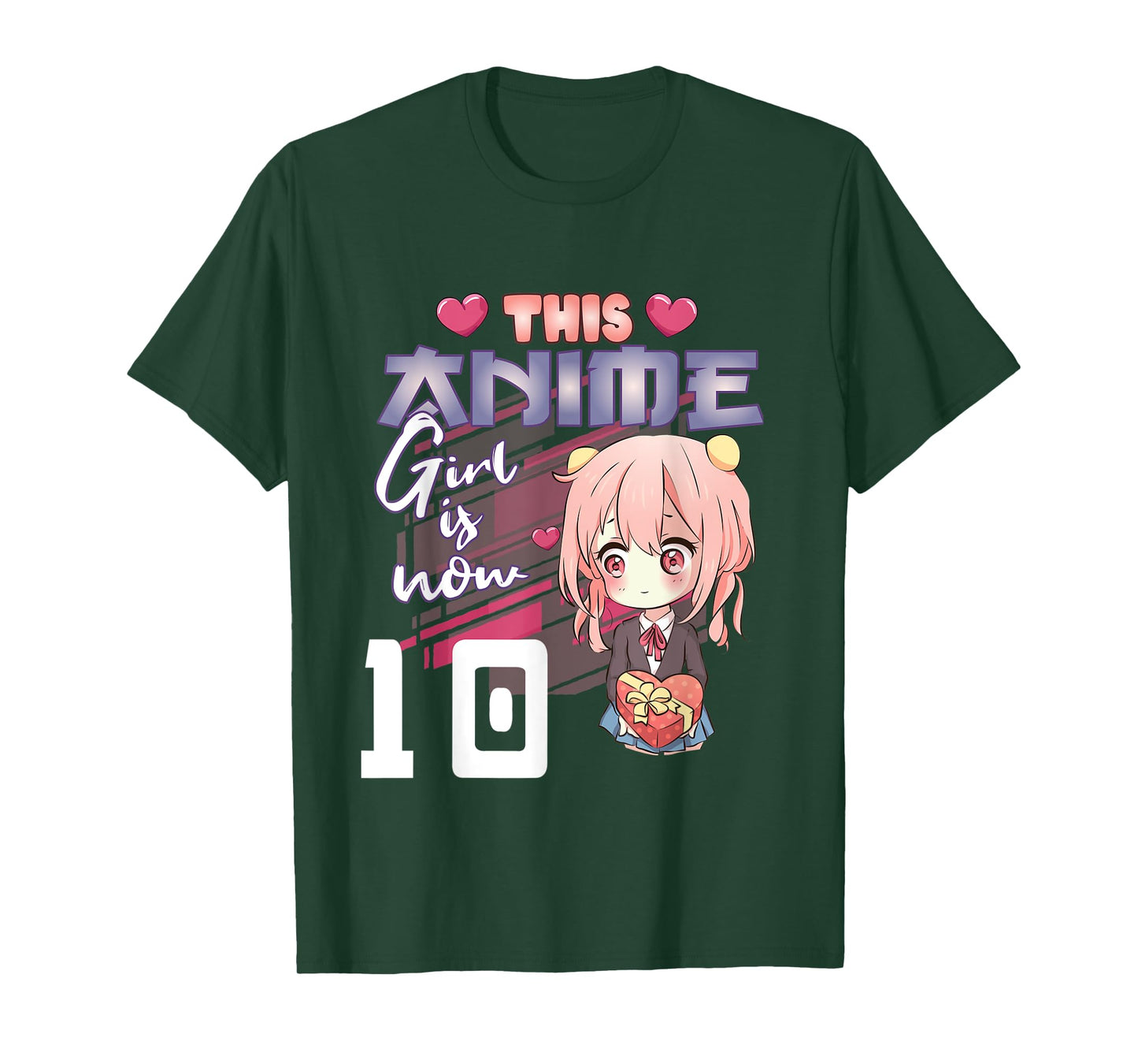 This Anime Girl Is Now 10 Years Old Anime 10th Birthday Girl T-Shirt
