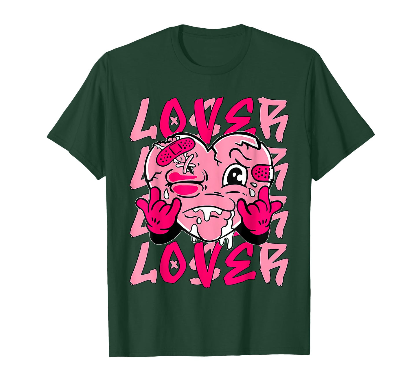 Pink Loser Lover Pink Drip Heart Matching Tee For Men Women T-Shirt