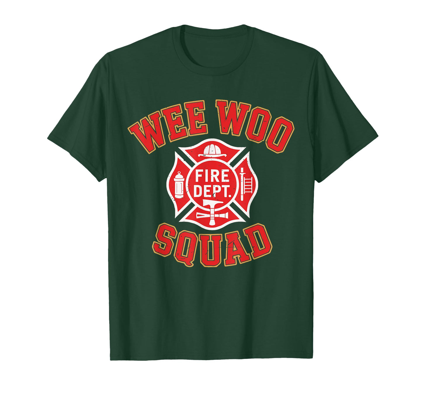 Toddler Wee Woo Squad Funny Firefighter Fireman Fire Truck T-Shirt