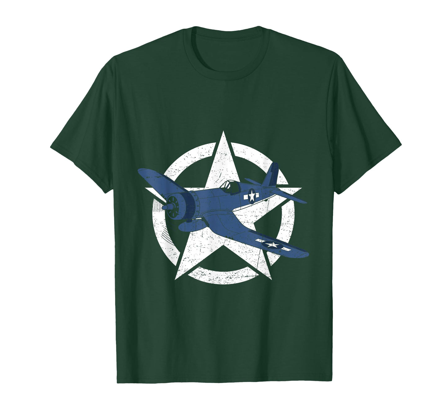 F4U Corsair On Star US Fighter Aircraft WW2 Warplanes T-Shirt