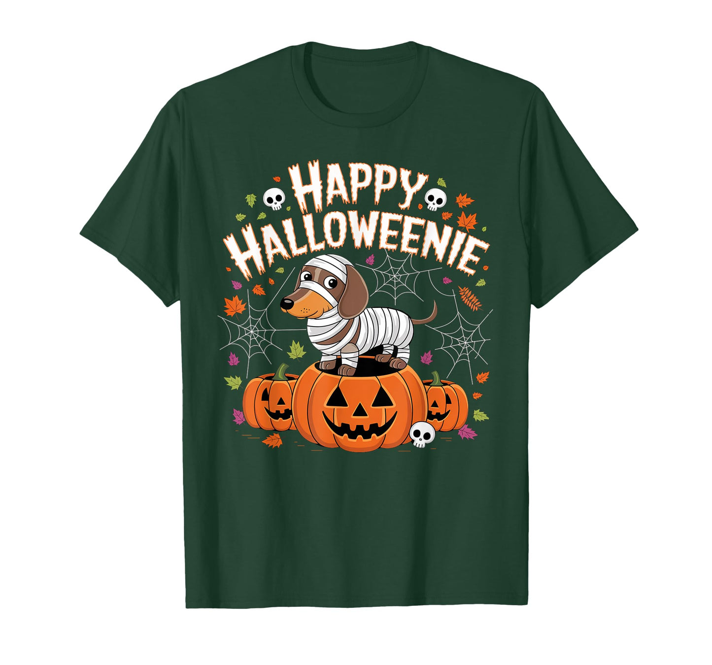 Happy Halloween Mummy Dachshund Pet Owner Holiday Wiener Dog Men Women Kids T-Shirt