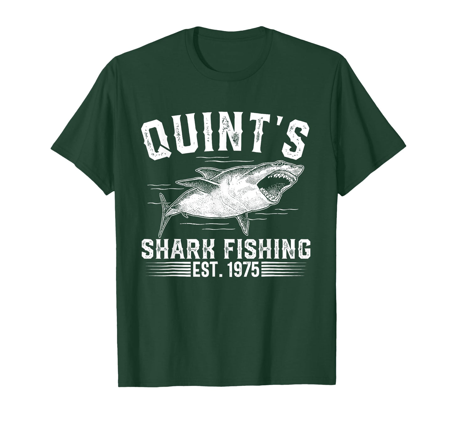 Vintage Quint's Shark Fishing 1975 Retro Fishing Day T-Shirt