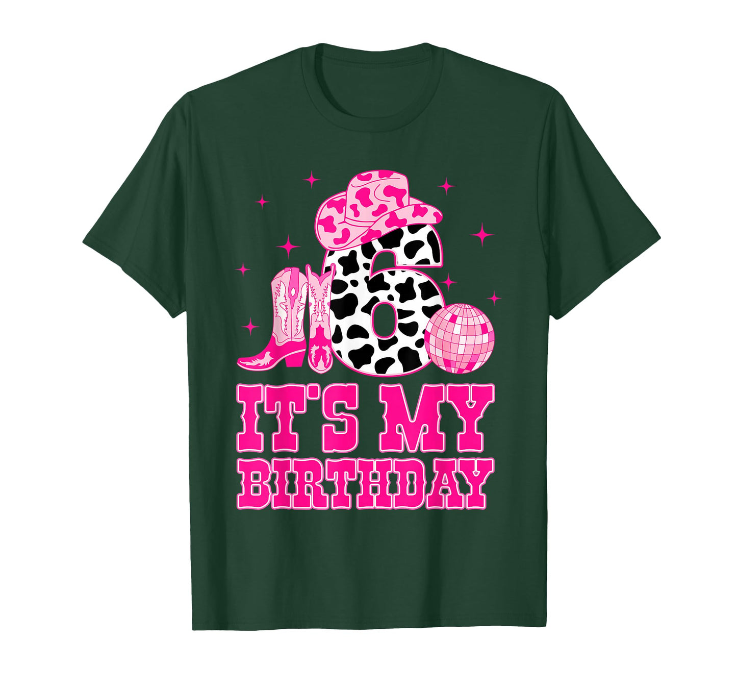 It's My 6th Birthday Cowgirl 6 Years Old Western Kids Girls T-Shirt
