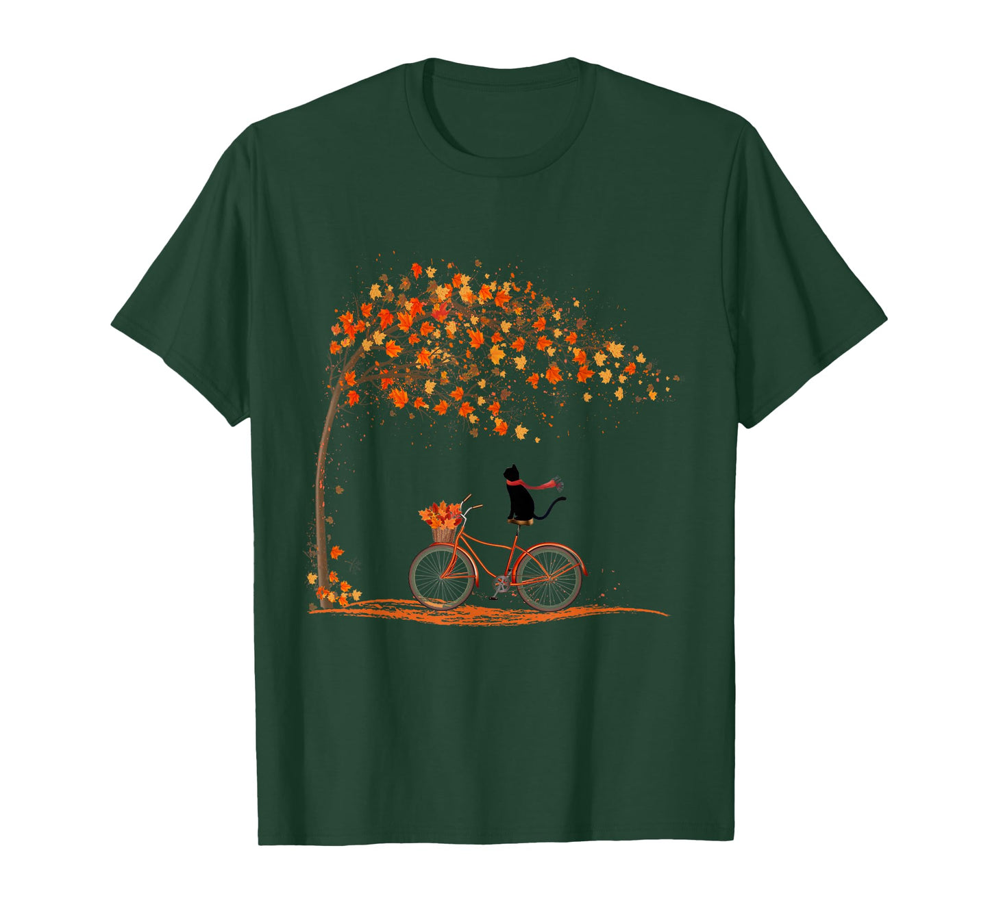 Black Cat Autumn Cozy Fall Vibes Top Thanksgiving Cat T-Shirt