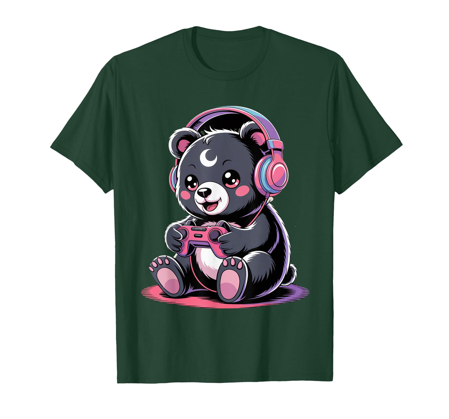 Gamer Bear Video Game Kawaii Goth Girl Clothes Pink Goth T-Shirt