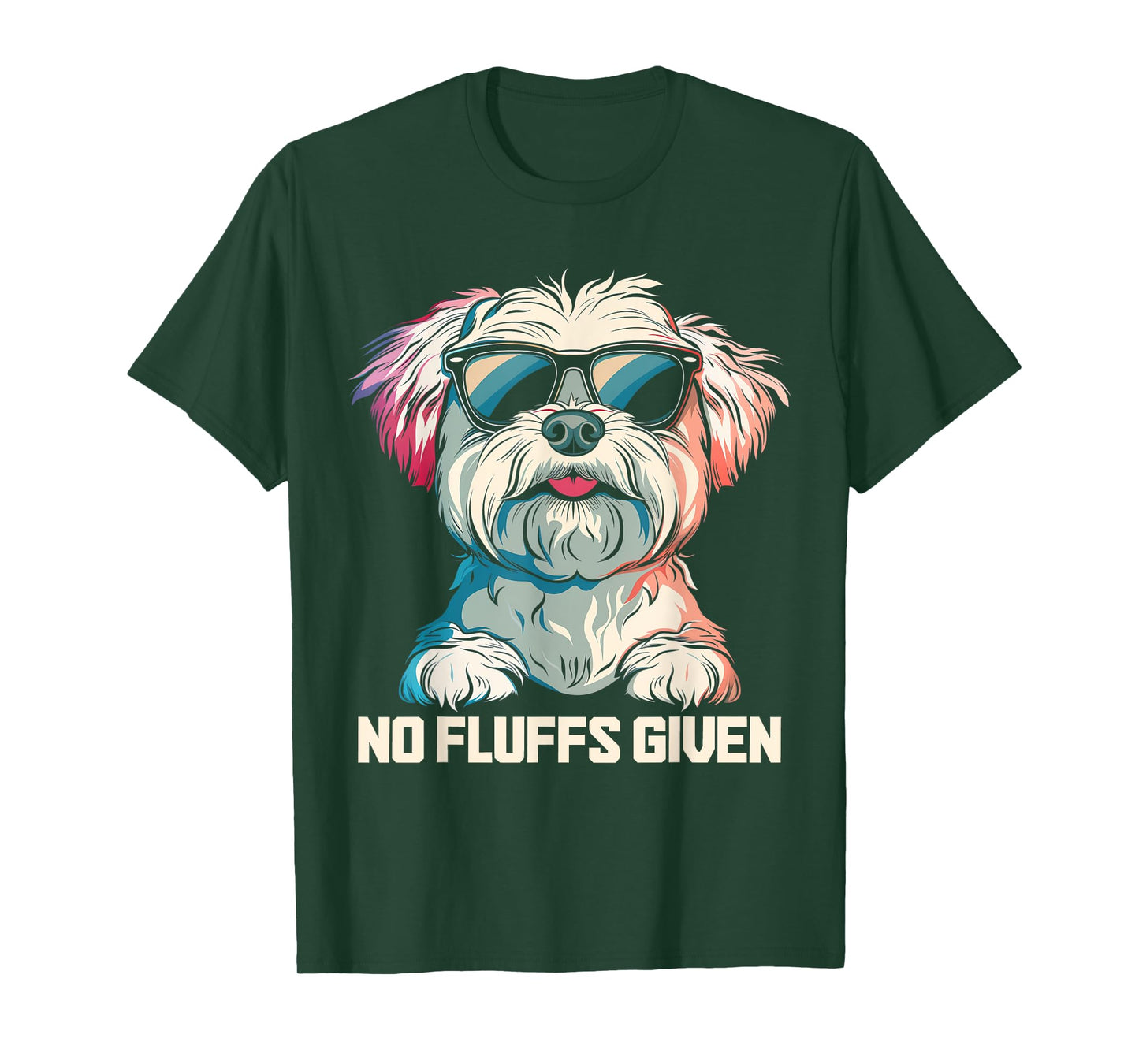 No Fluffs Given Shih Tzu Dog Dad Mom Funny Men Women Kids T-Shirt