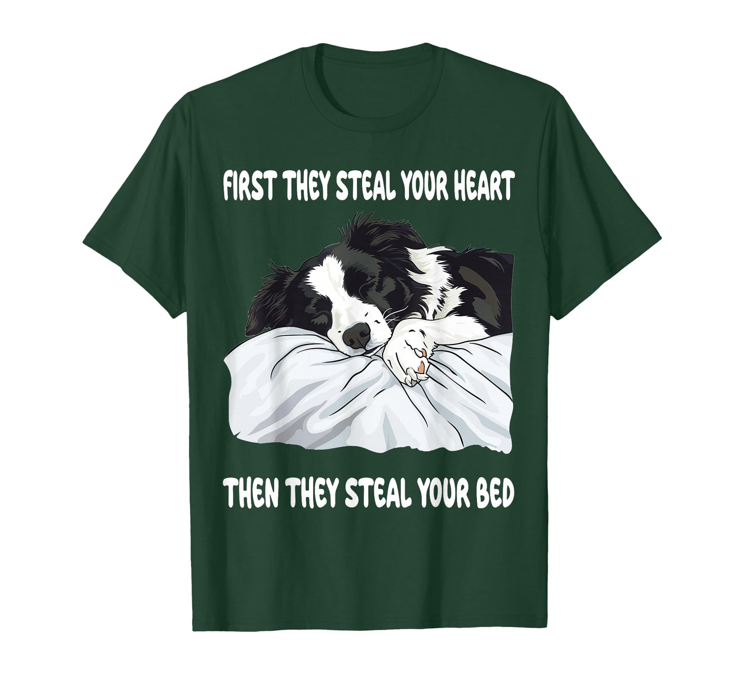 Border Collie Sleeping Pajamas Nightgown T-Shirt