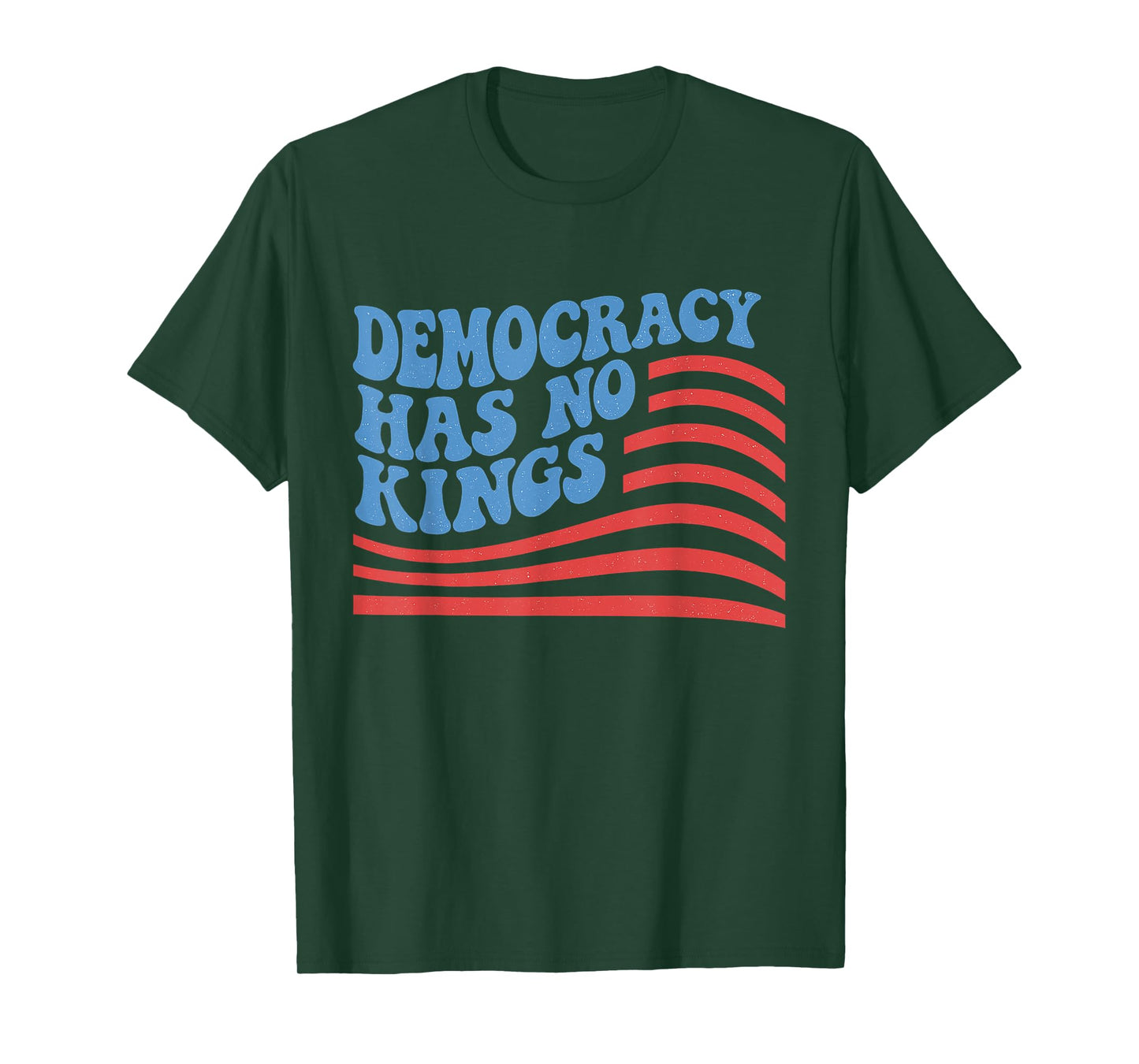 Anti Trum Democracy Has No Kings Liberal Resist USA Flag T-Shirt