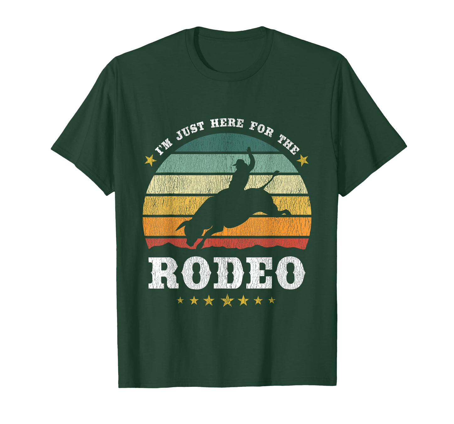 I'm Just Here For The Rodeo Western Texan Retro Design T-Shirt