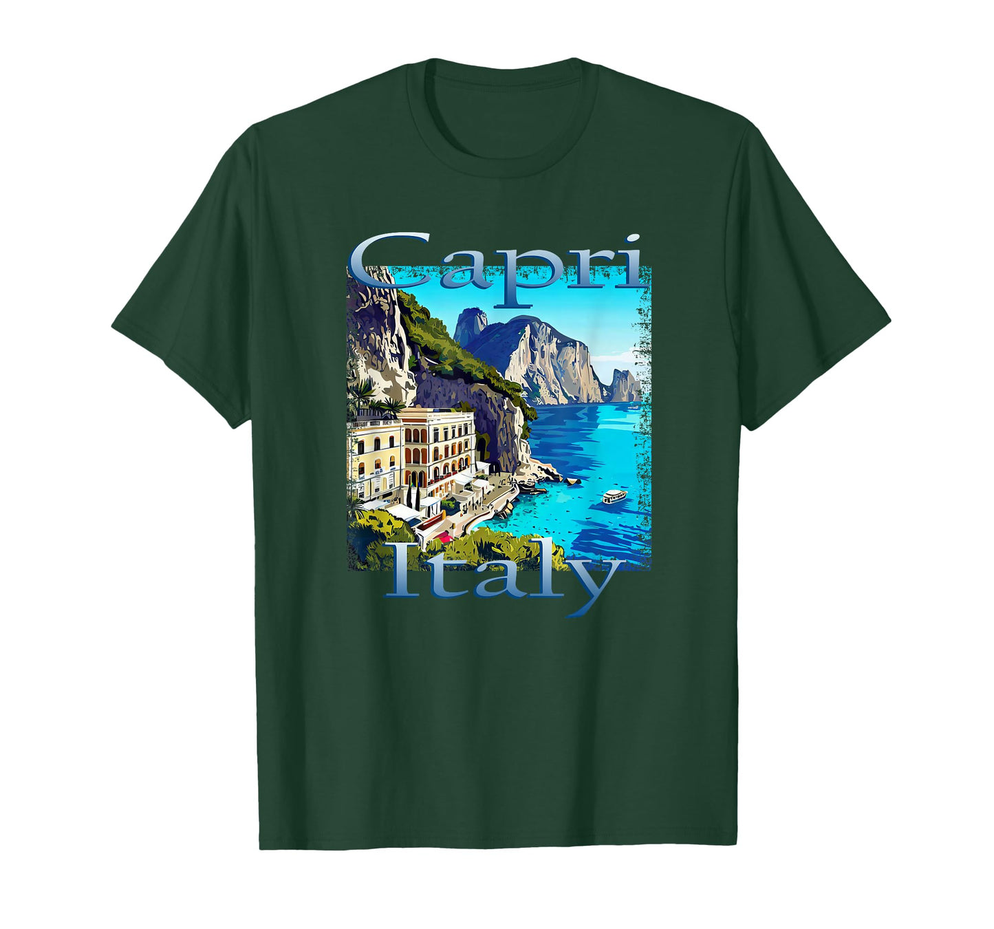 Capri Italy Grunge Style Design T-Shirt