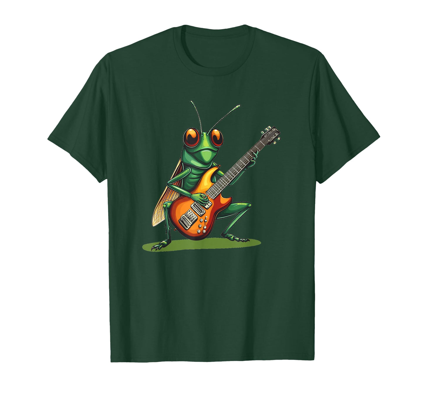 Rocking Insect Costume for Electric Guitar and Grasshopper T-Shirt