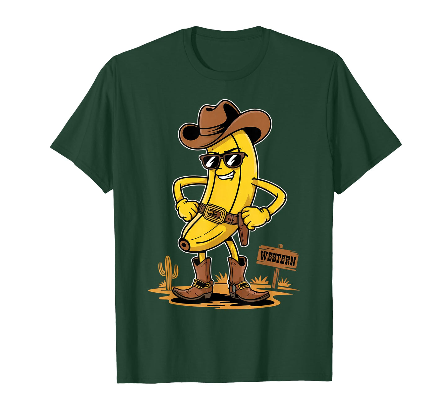 Banana Cowboy Funny Western Country Novelty Banana T-Shirt