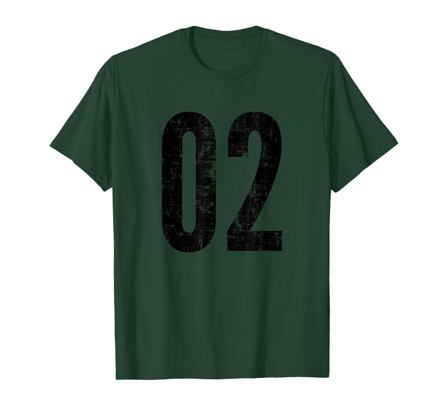 Number 02 Distressed Vintage Sport Team Practice Training T-Shirt