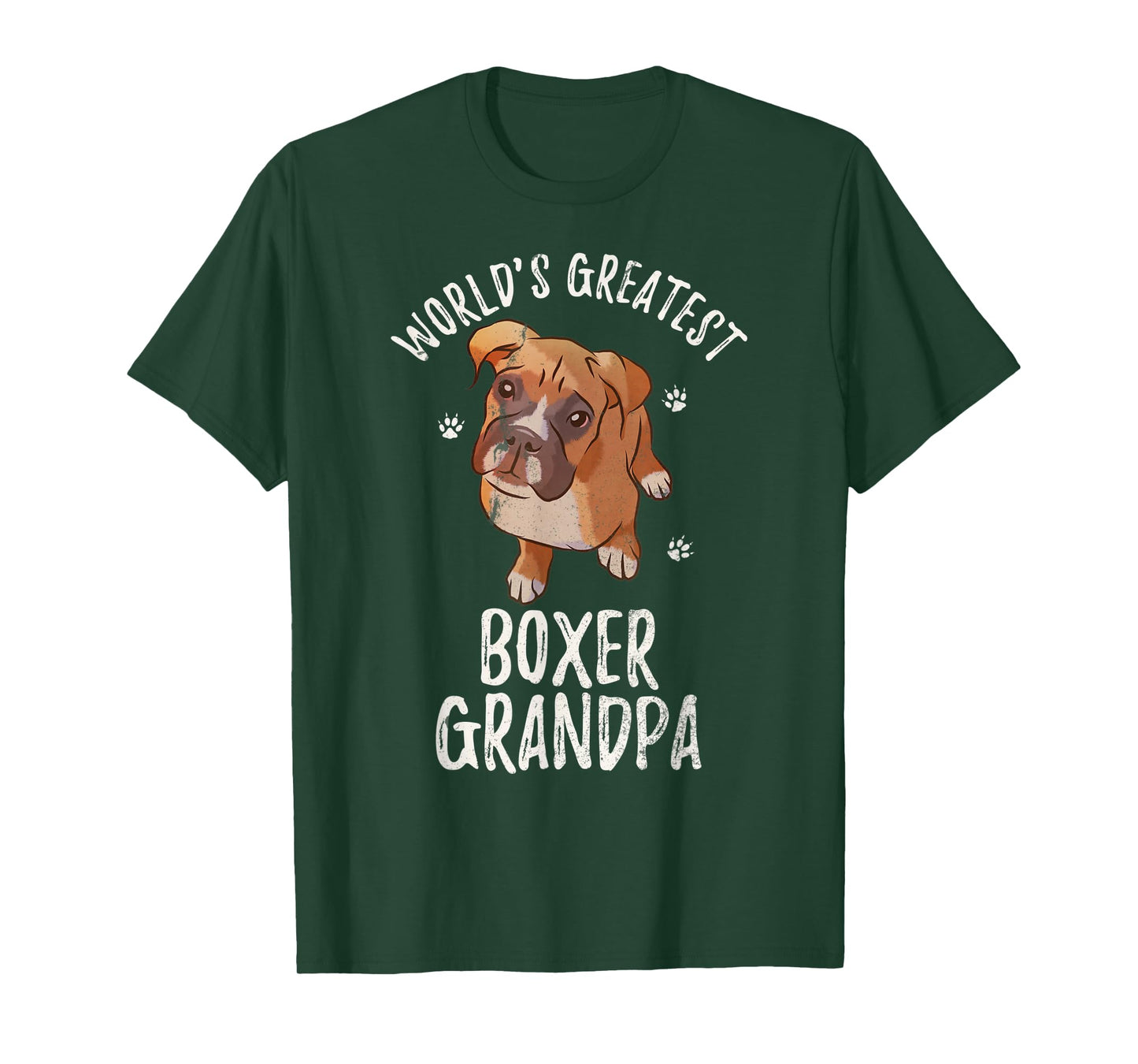 Vintage World's Greatest Boxer Grandpa Funny Puppy Pet Lover T-Shirt