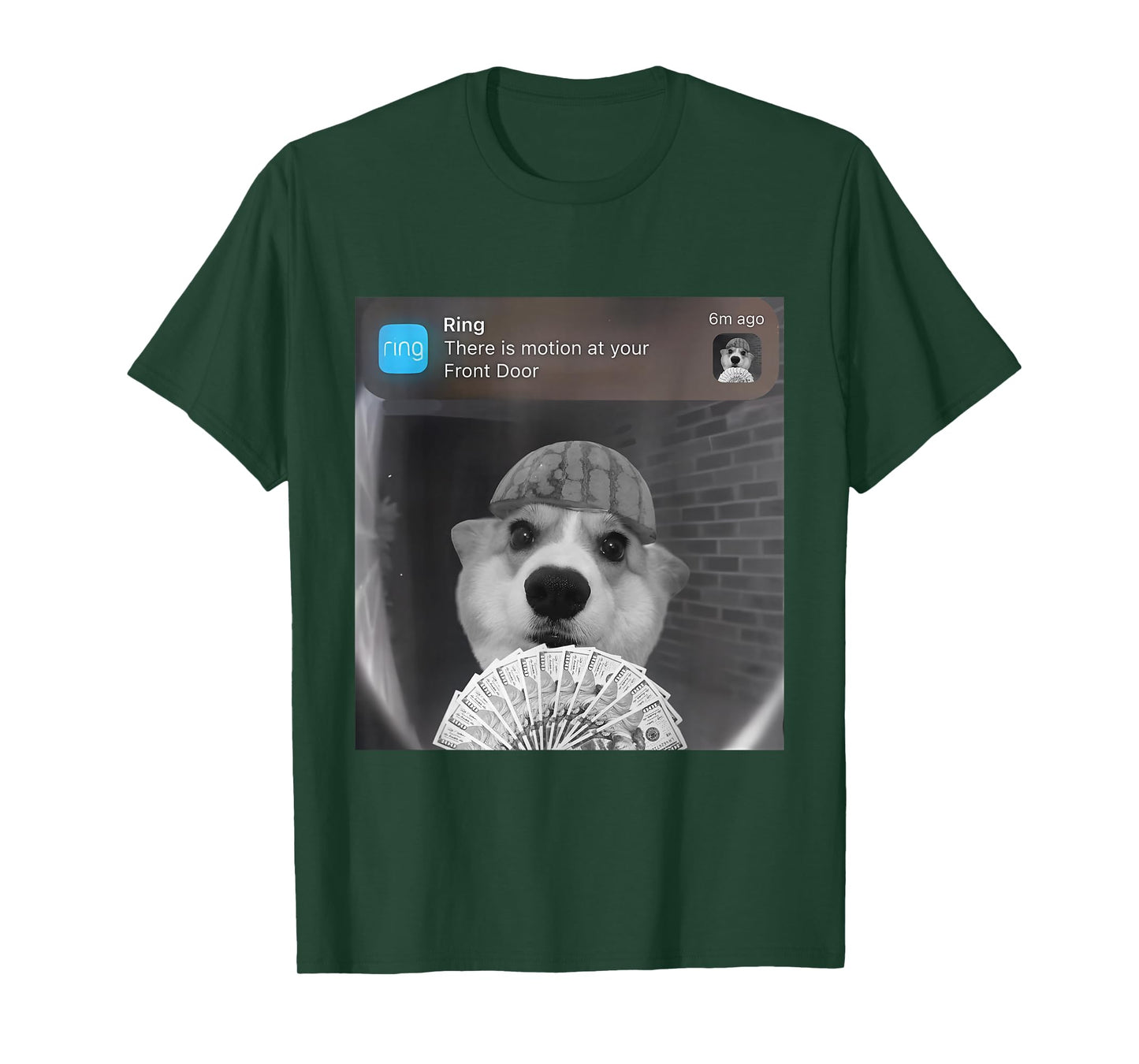 Ring There is Motion at Your Front Door Funny Meme Cute Dog T-Shirt