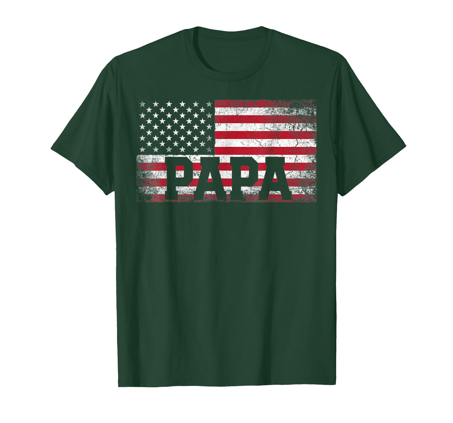 Mens Papa American Flag Father's Day 4th of July Grandpa T-Shirt