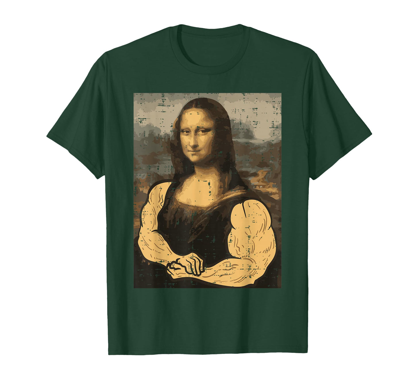 Gym Mona Lisa Muscle Fun Workout Fitness Bodybuilding Women T-Shirt