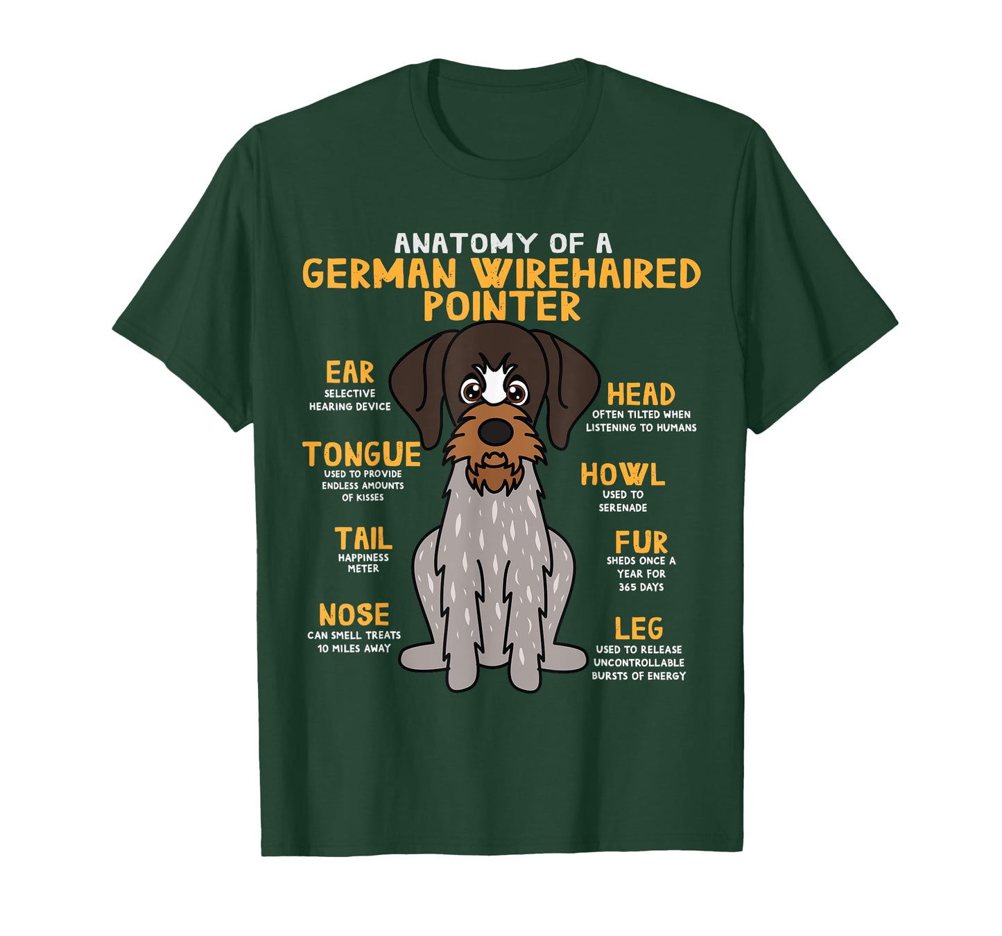 Deutscher Wirehaired Zeiger-lustige Geschenke Co German Wirehaired Pointer Anatomy Funny Dog Mom T-Shirt