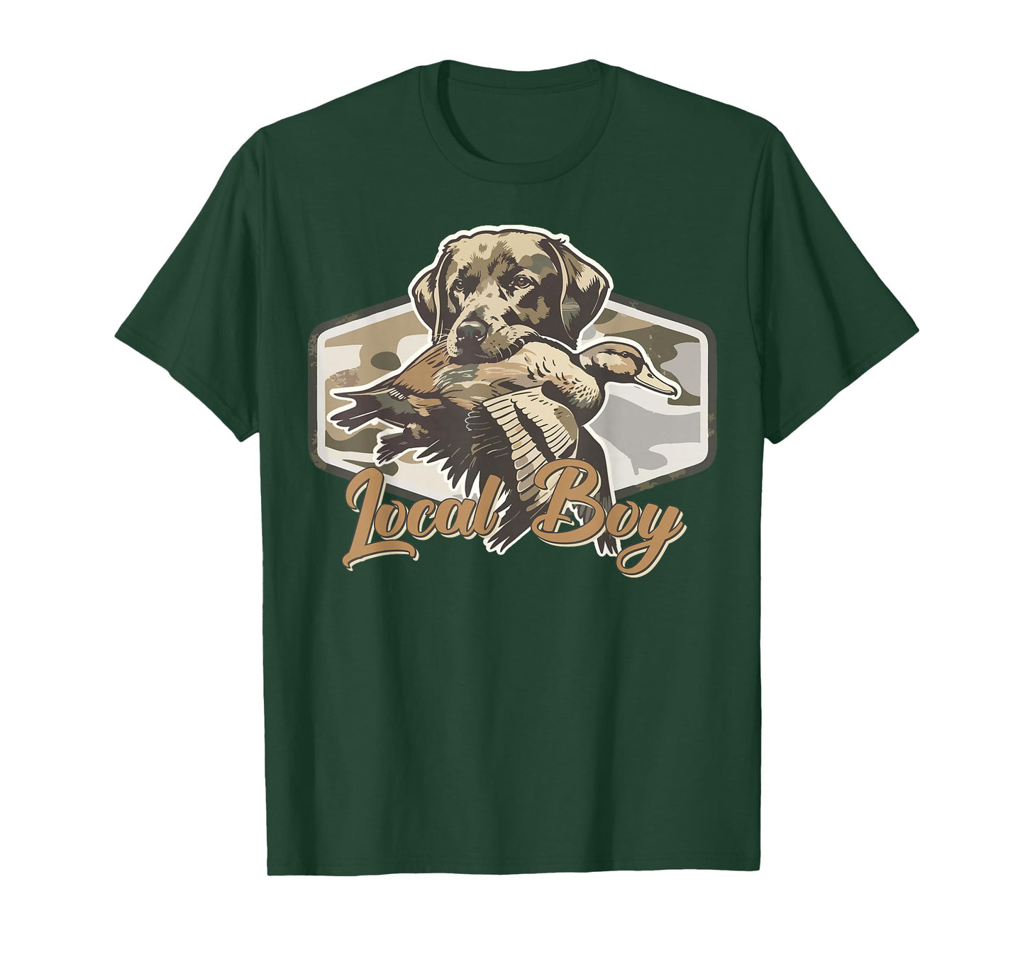 Local Boy Hunting Dog Camo Southern Country Pride Vintage T-Shirt