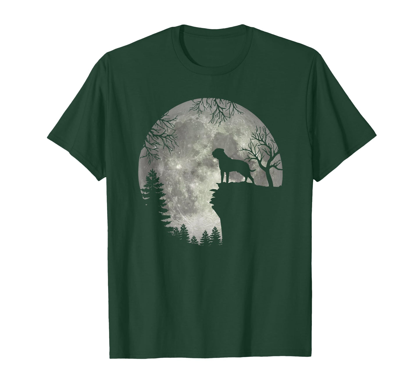 Bullmastiff And Moon Halloween T-Shirt