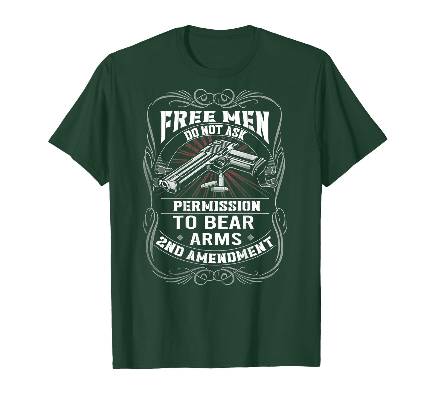 Free Men Do Not Ask Permission To Bear Arm (on back) T-Shirt