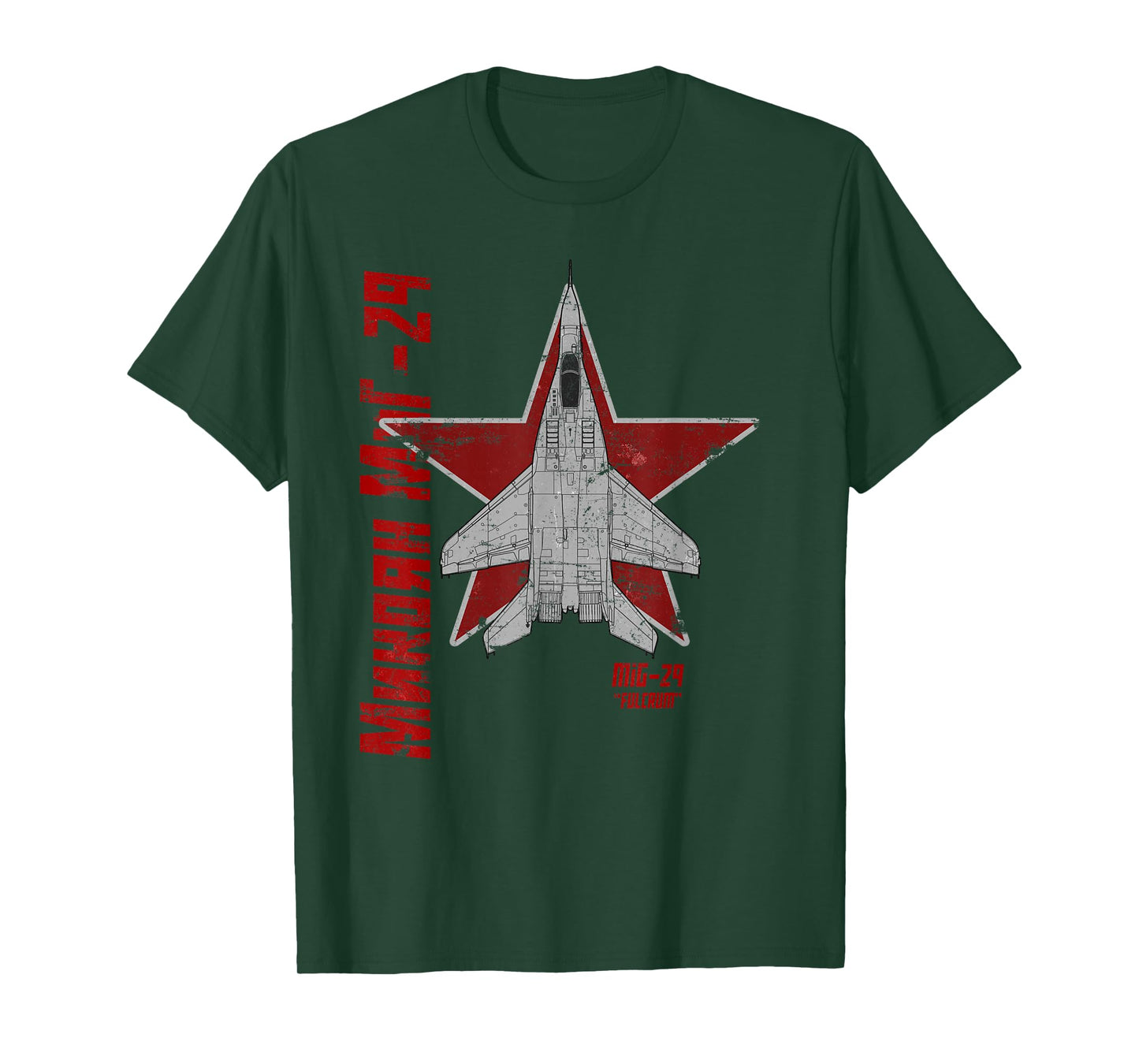 MiG-29 Fulcrum Soviet Cold War Jet Airplane Vintage Cyrillic T-Shirt