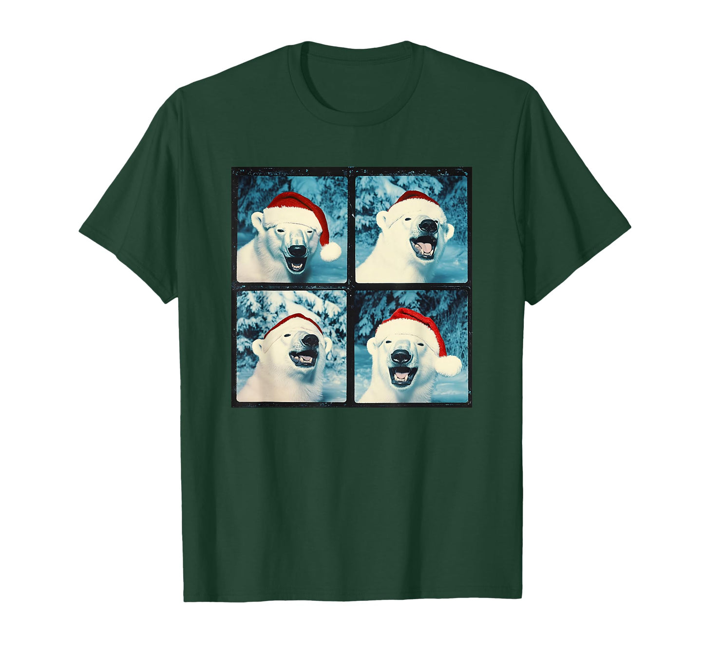 Santa Polar Bear Animal Photography Christmas Polar Bear T-Shirt