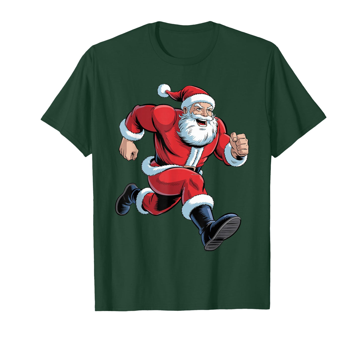 Santa Running Funny Christmas Cross Country XC Runner Pajama T-Shirt