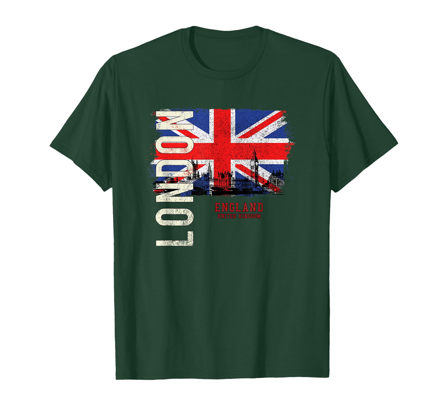 City Country Flag Banner Skyline Panorama London England Great Britain Europe T-Shirt