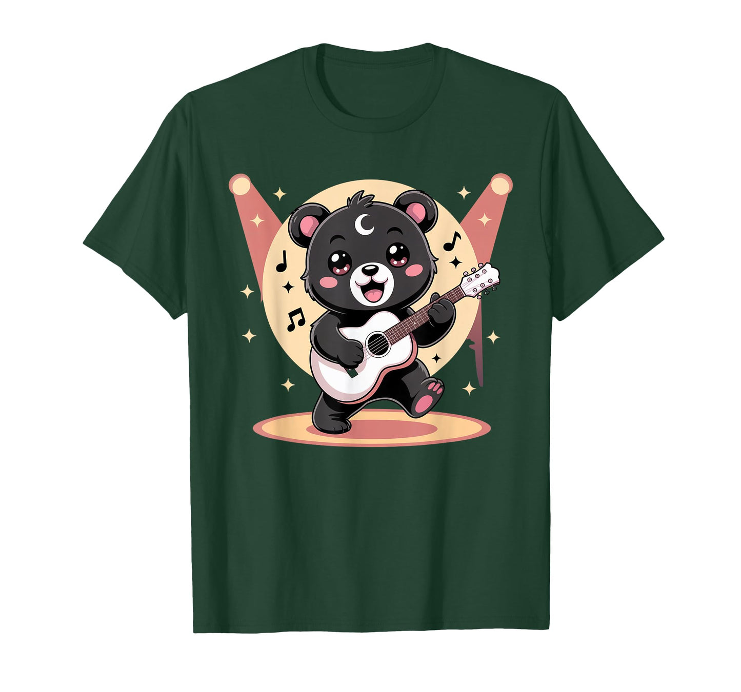 Bear Guitar Rock and Roll Kawaii Goth Girl Clothes Pink Goth T-Shirt