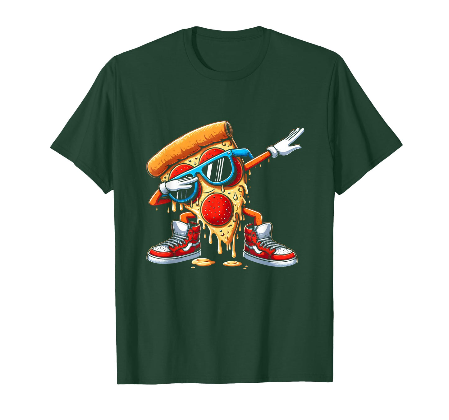 Dabbing Pizza Slice Dripping Fast Food Lovers Dab Dance T-Shirt