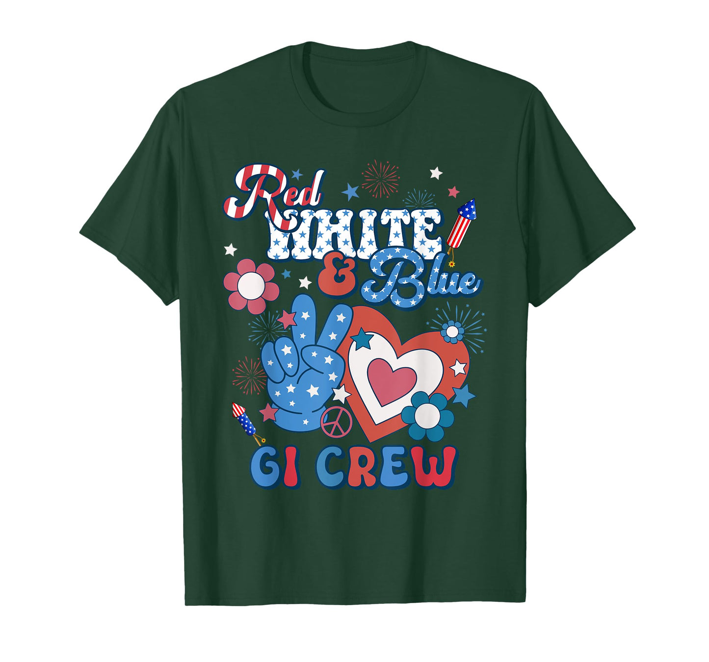 Red White & Blue GI Crew Endoscopy RN Nurse 4th Of July Women Men T-Shirt