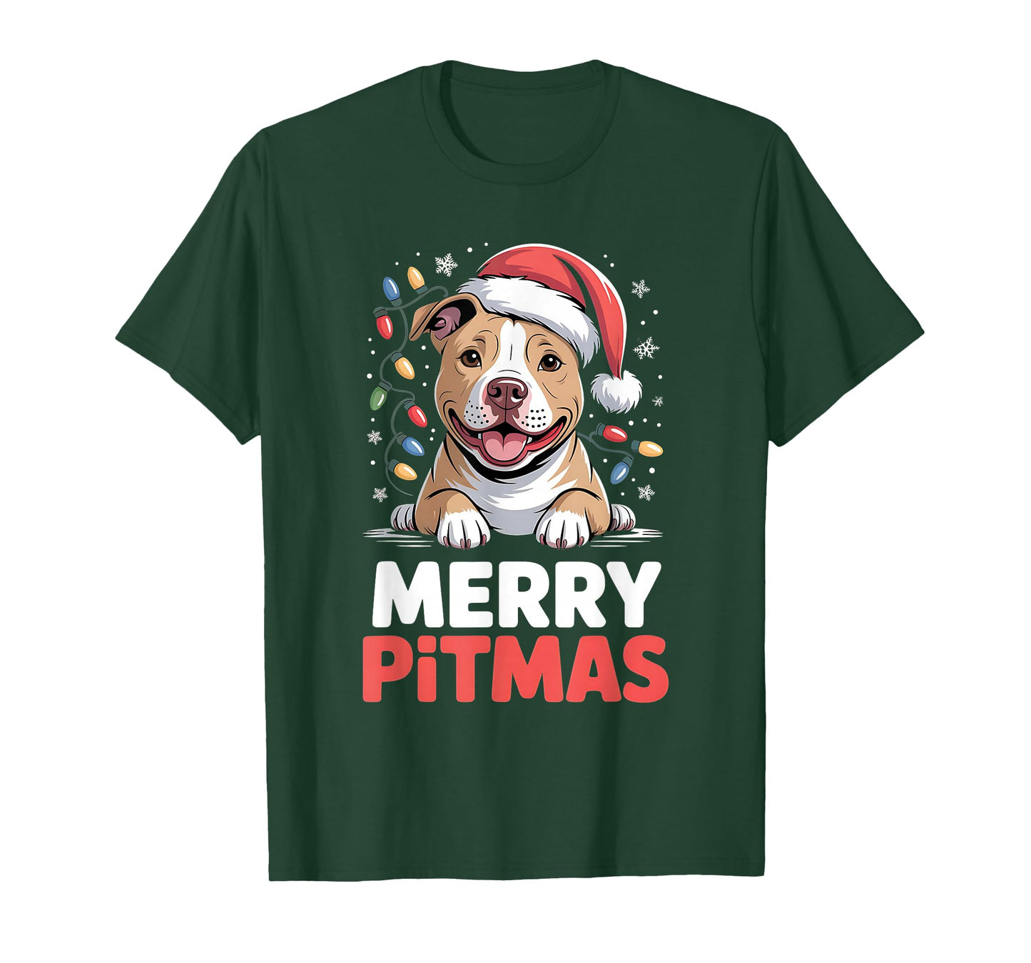 Dog Lover Merry Christmas Pit Bull Pitbull T-Shirt