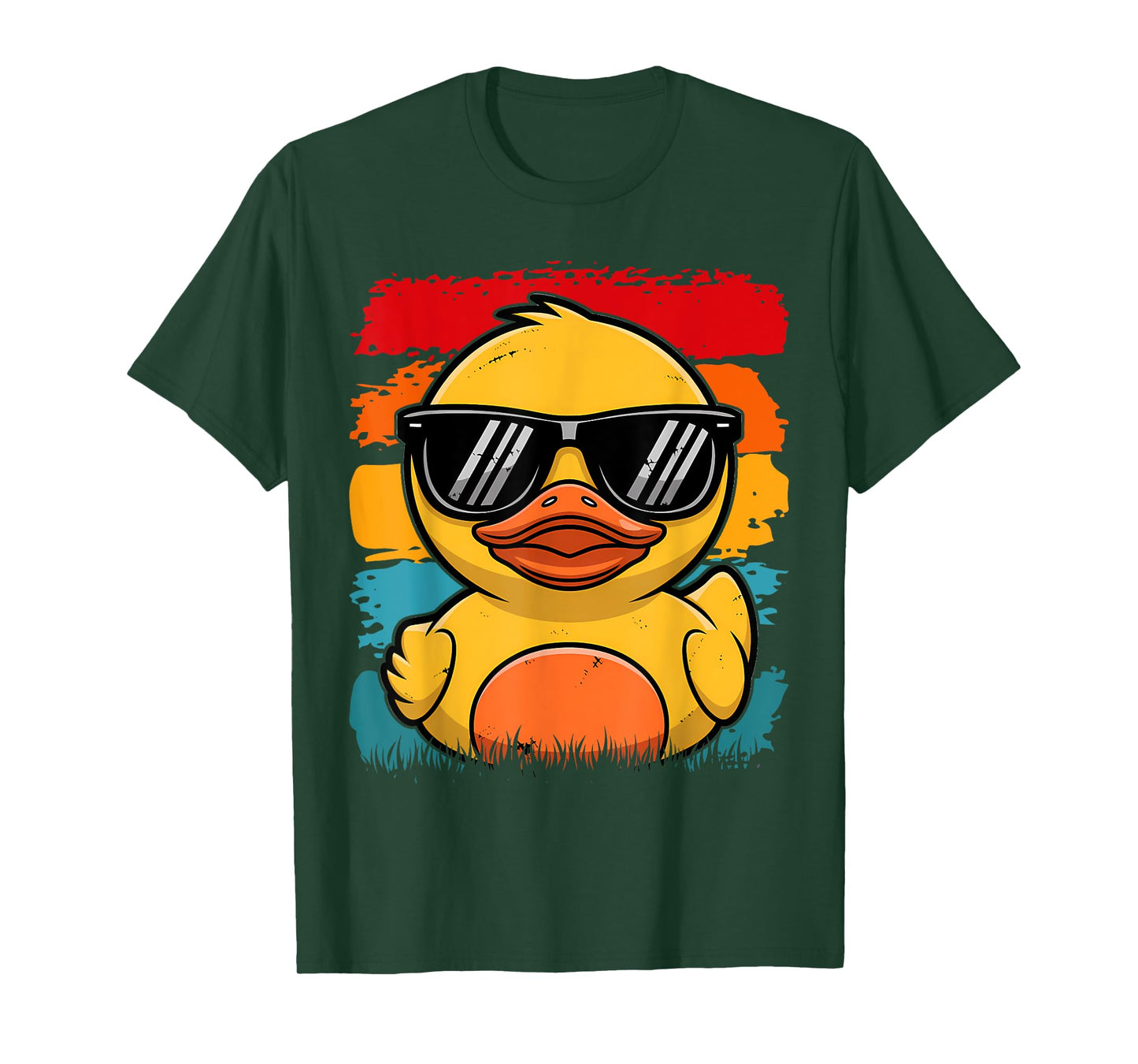 Cool Retro Yellow Duck in Sunglasses 70s 80s 90s Funny Duck T-Shirt
