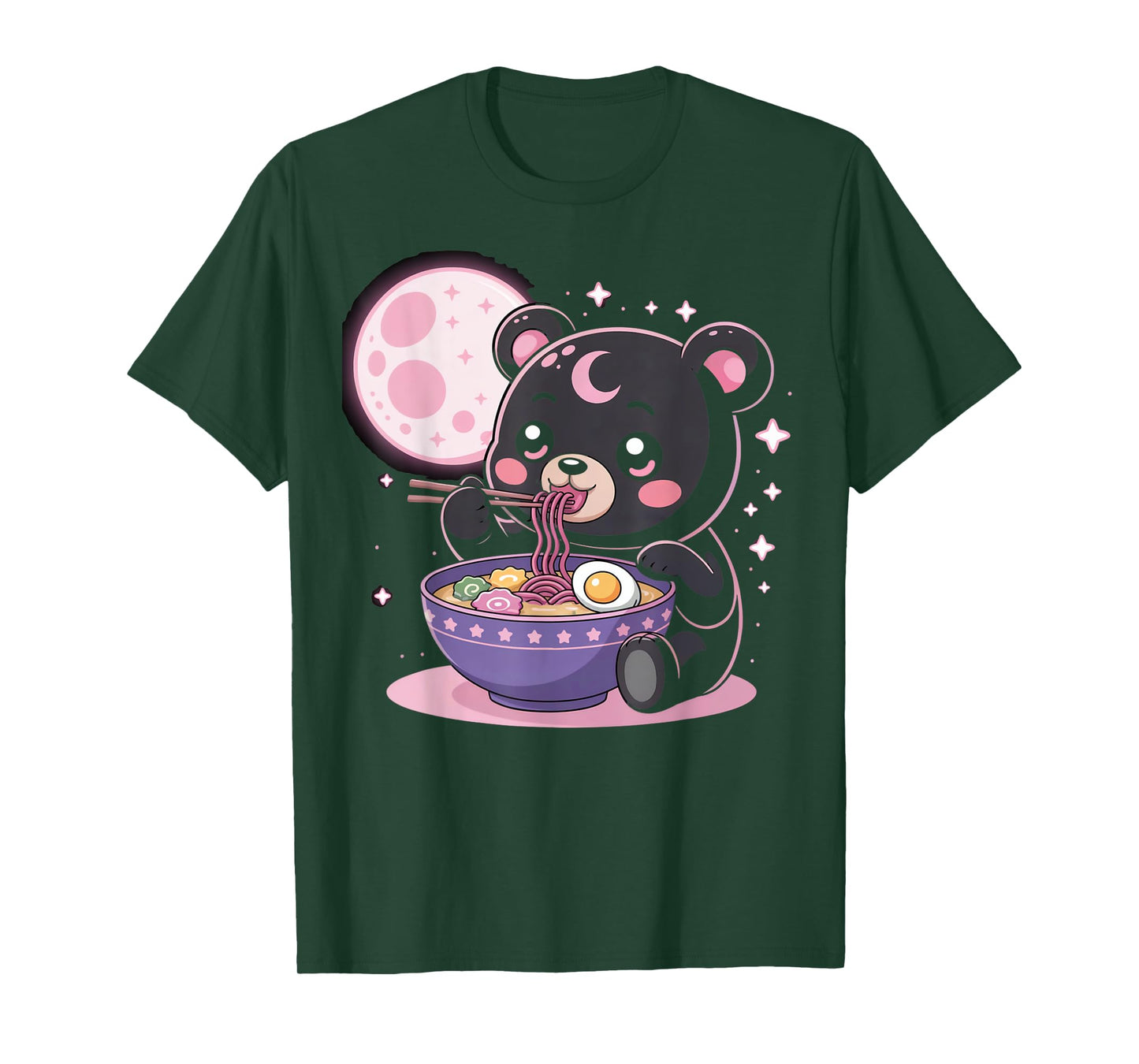Pastel Goth Clothing Bear Eating Ramen Goth Girl Clothes T-Shirt