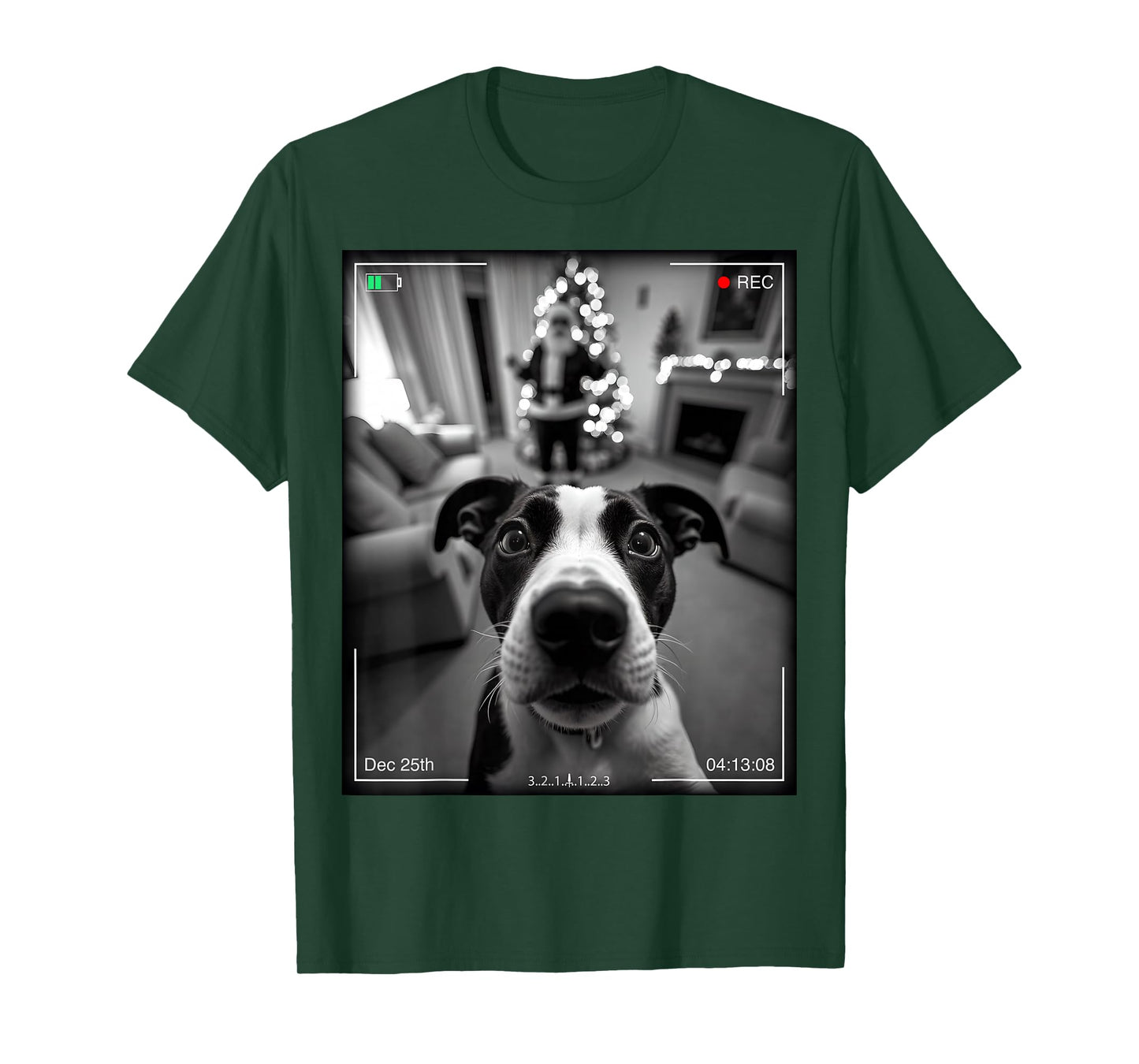 American Staffordshire Terrier Catches Santa On Camera Xmas T-Shirt