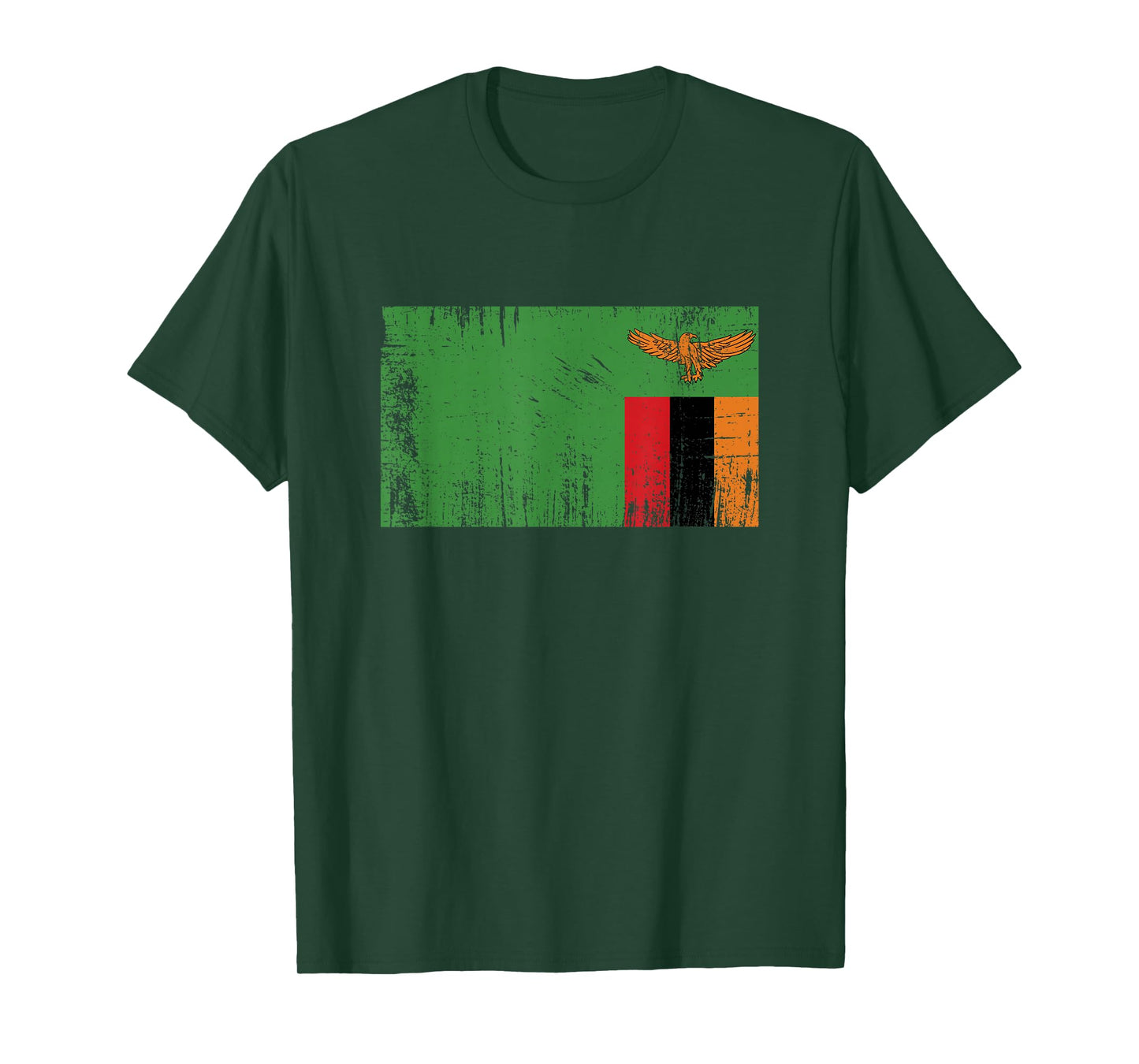 Retro Vintage Zambian Banner Flag Zambia Fan T-Shirt