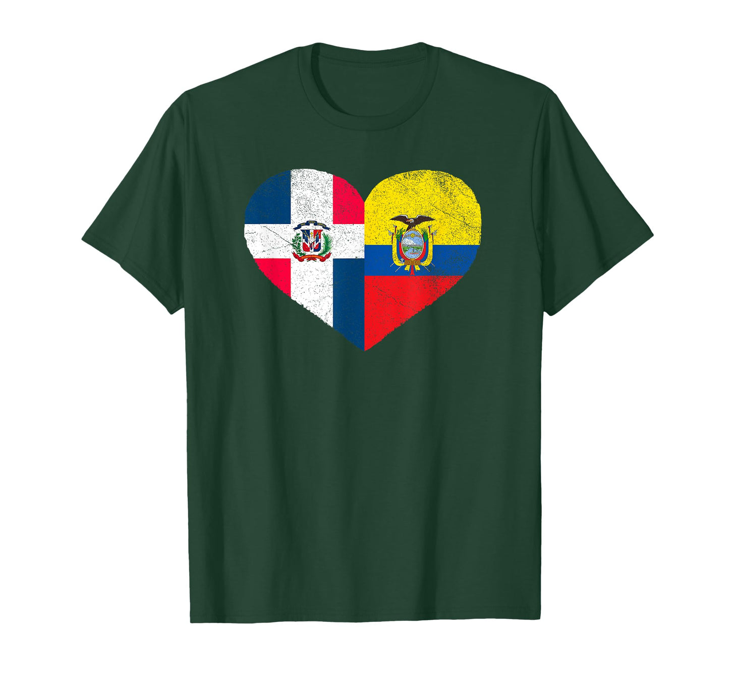 Dominican Ecuadorian Flag Heart Dominican Ecuador T-Shirt
