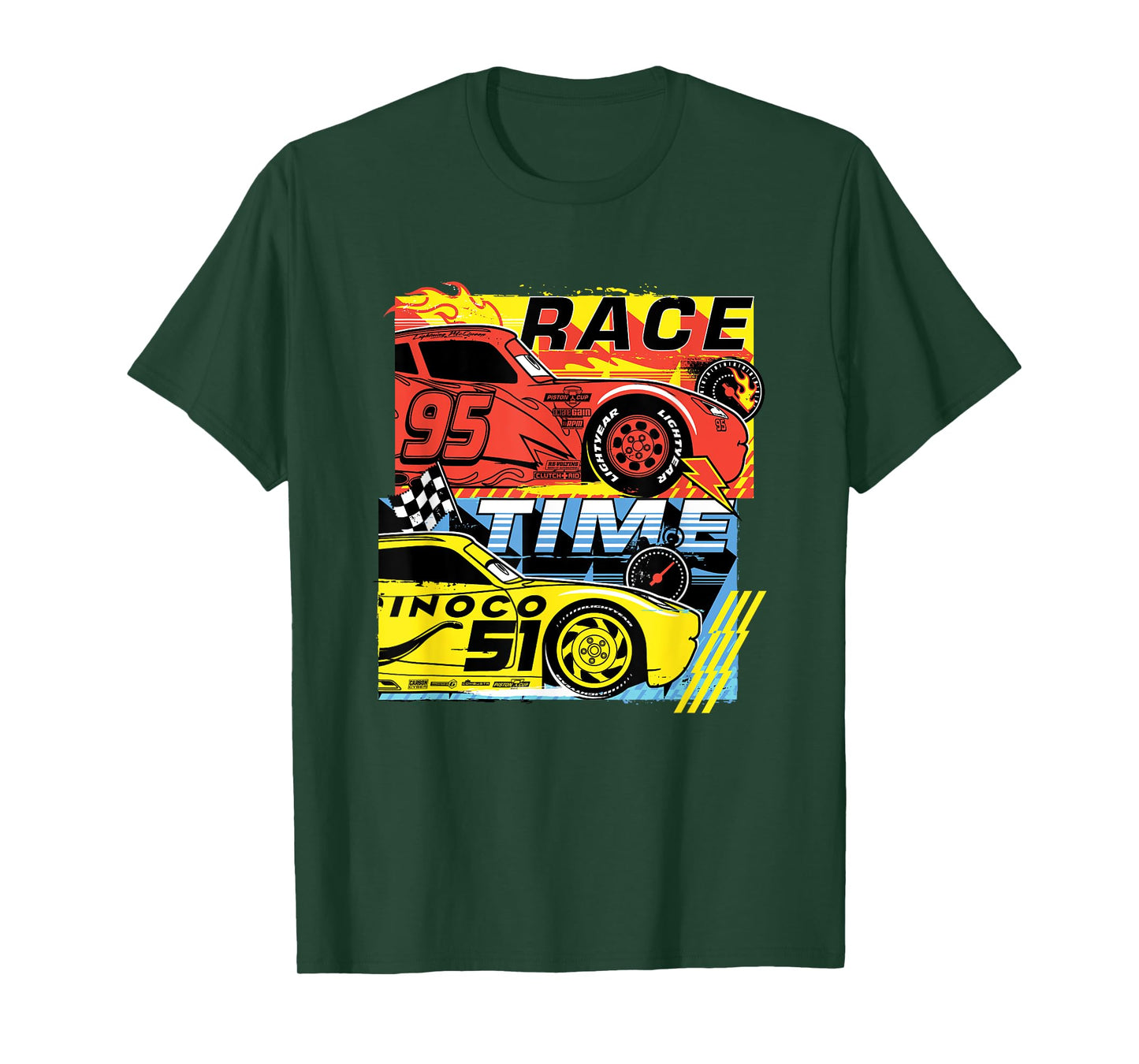 Disney Pixar Cars 3 McQueen And Cruz Race Time Chest Poster T-Shirt