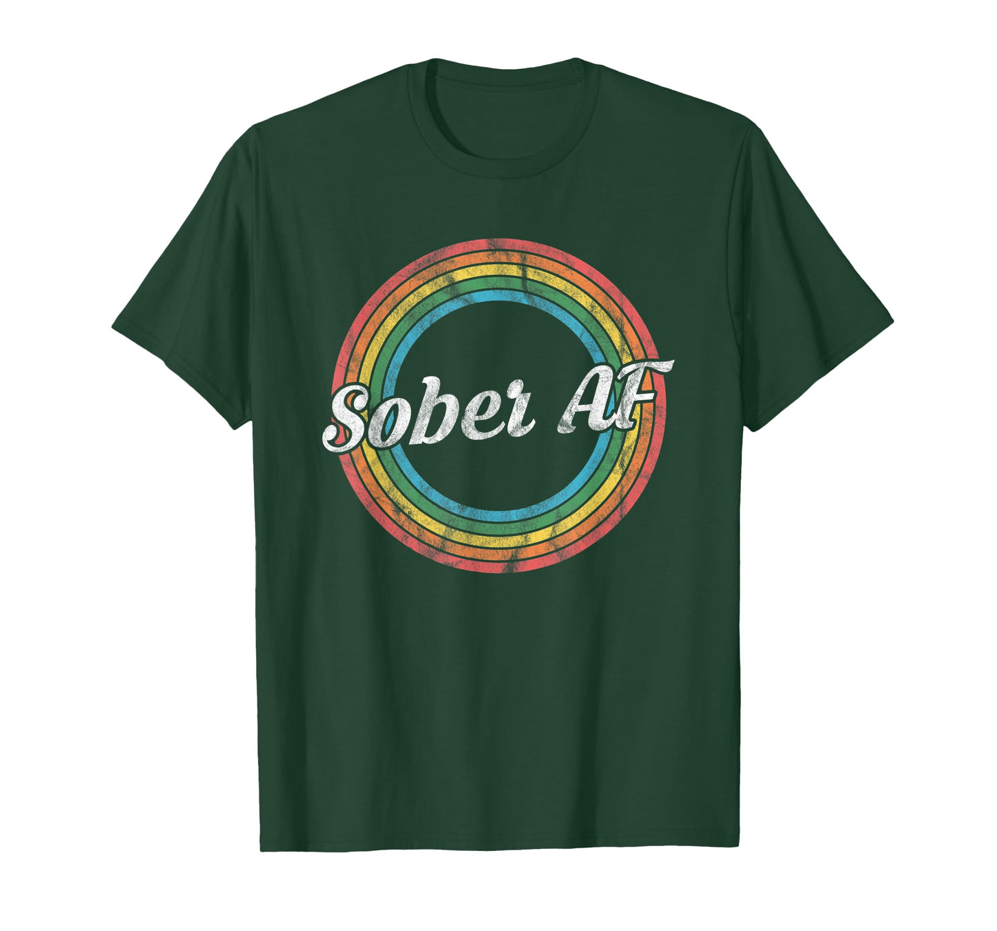 Sober AF - Vintage Retro Sobriety Recovery T-Shirt