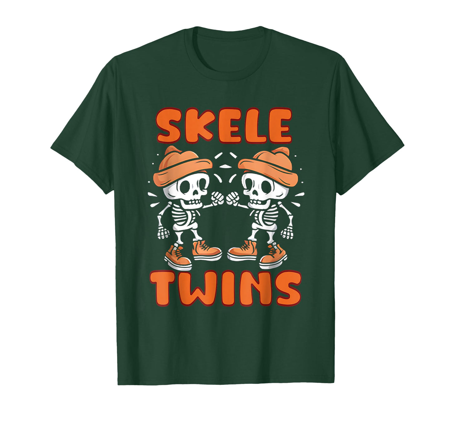 Twin Boys Twinning Halloween Best Friend Matching Skeleton T-Shirt
