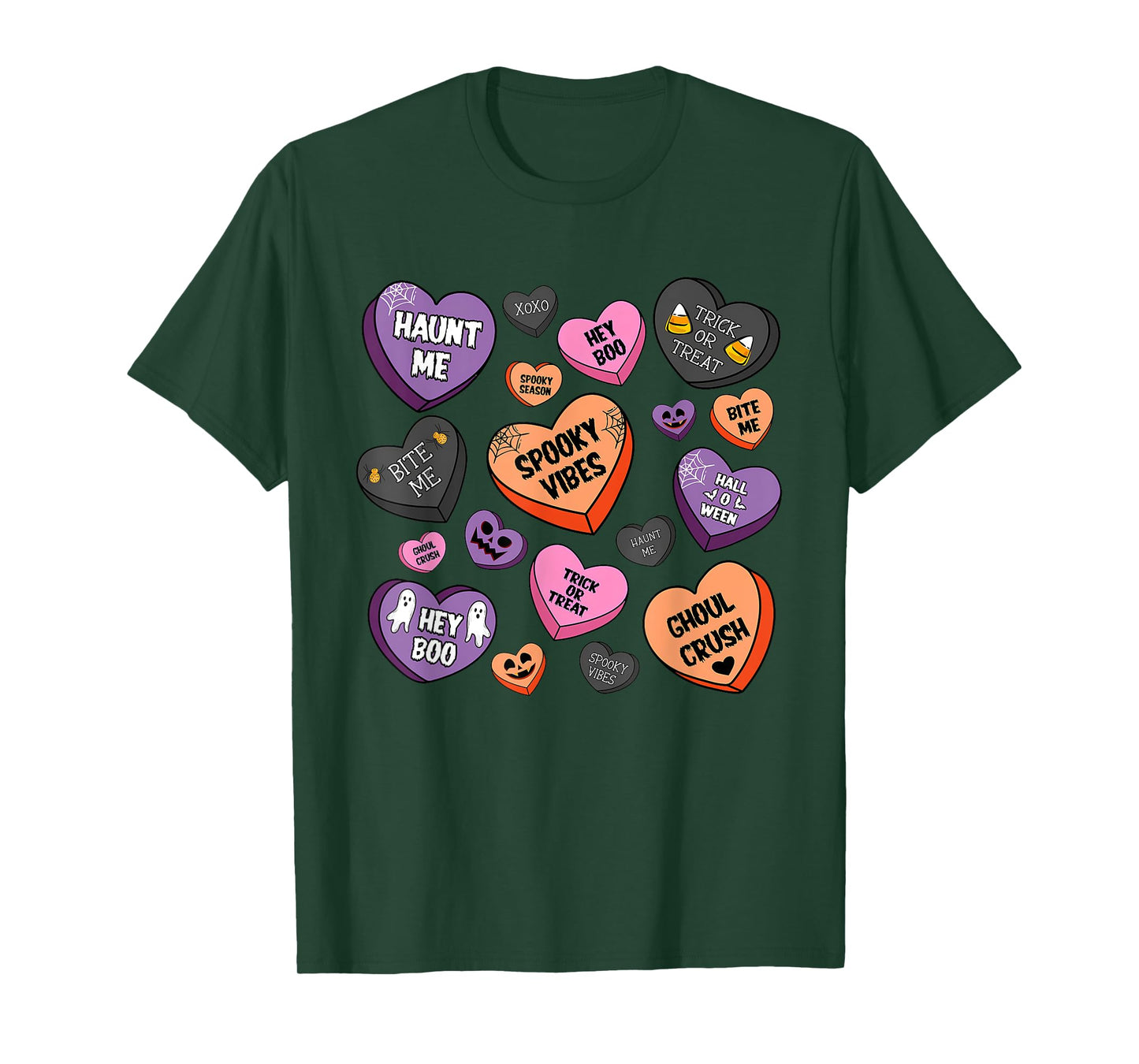 Candy Heart Halloween Spooky Vibes Candy Heart Halloween T-Shirt