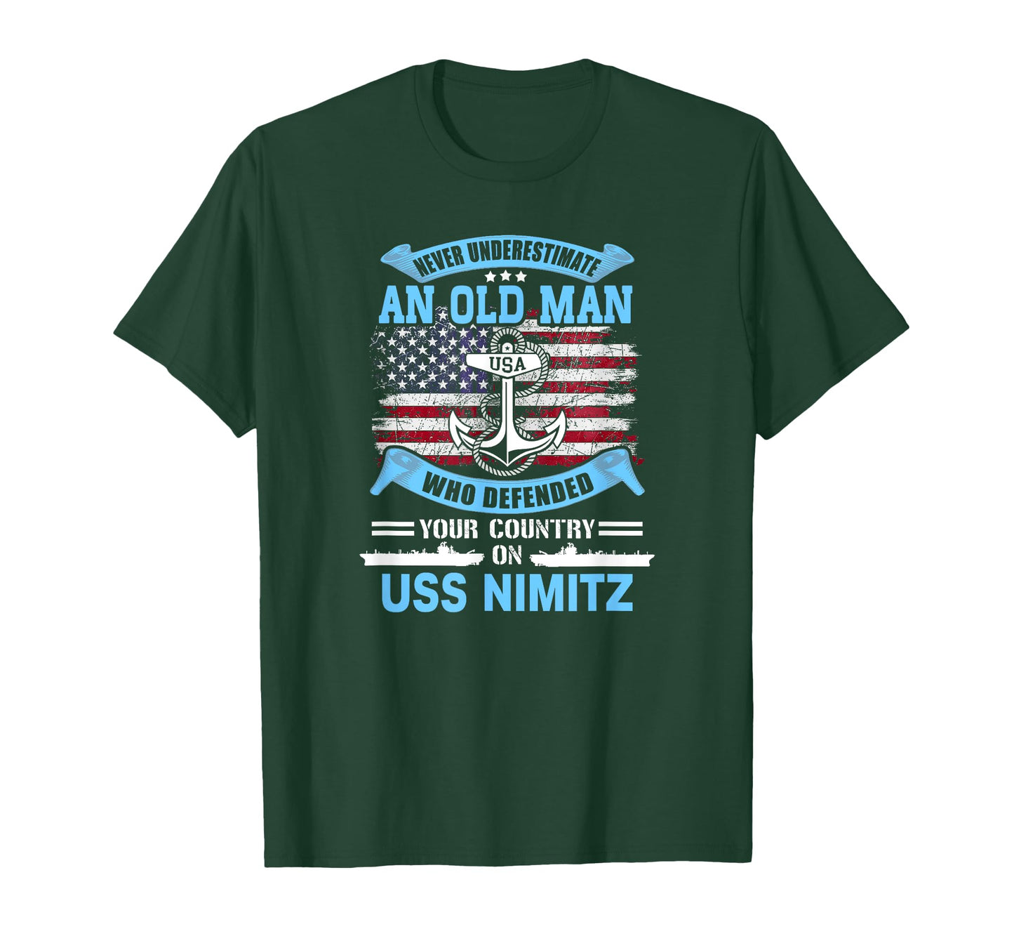Never Underestimate USS Nimitz CVN-68 Veteran T-Shirt