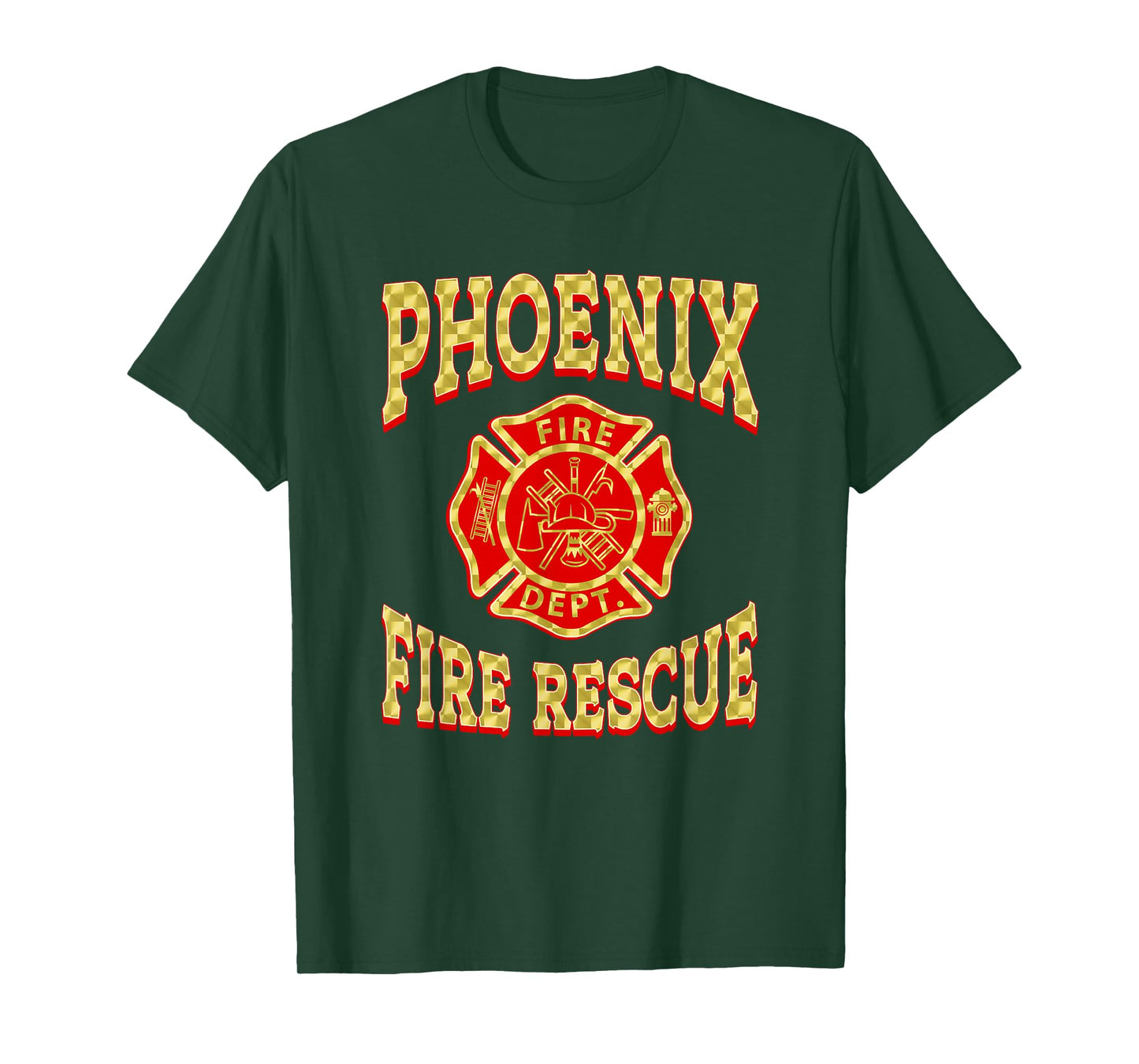 Retro Phoenix Fire Department Flag Patch Arizona Firefighter T-Shirt